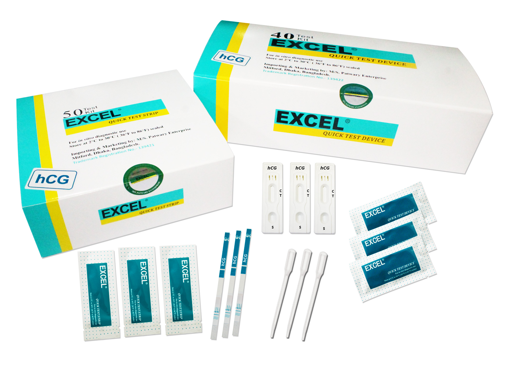 hCG Device and Strip Excel Rapid Test 2