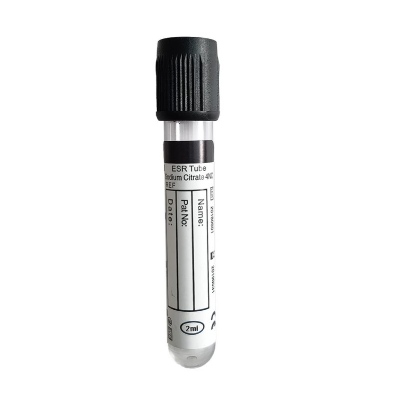 Medical Products Disposable ESR Vacuum Tube Black Blood Collection Tube