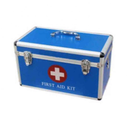 Blue Color Aluminium First Aid Box with Single Lock System